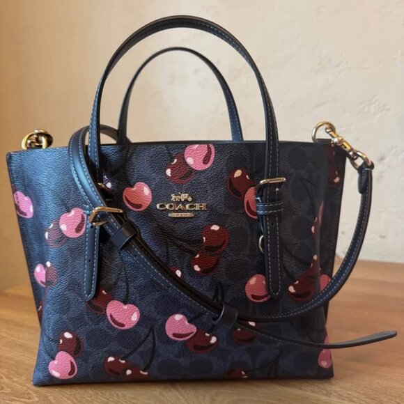 Coach Mollie 25 Tote - Denim & Cherry - Picture 2 of 7